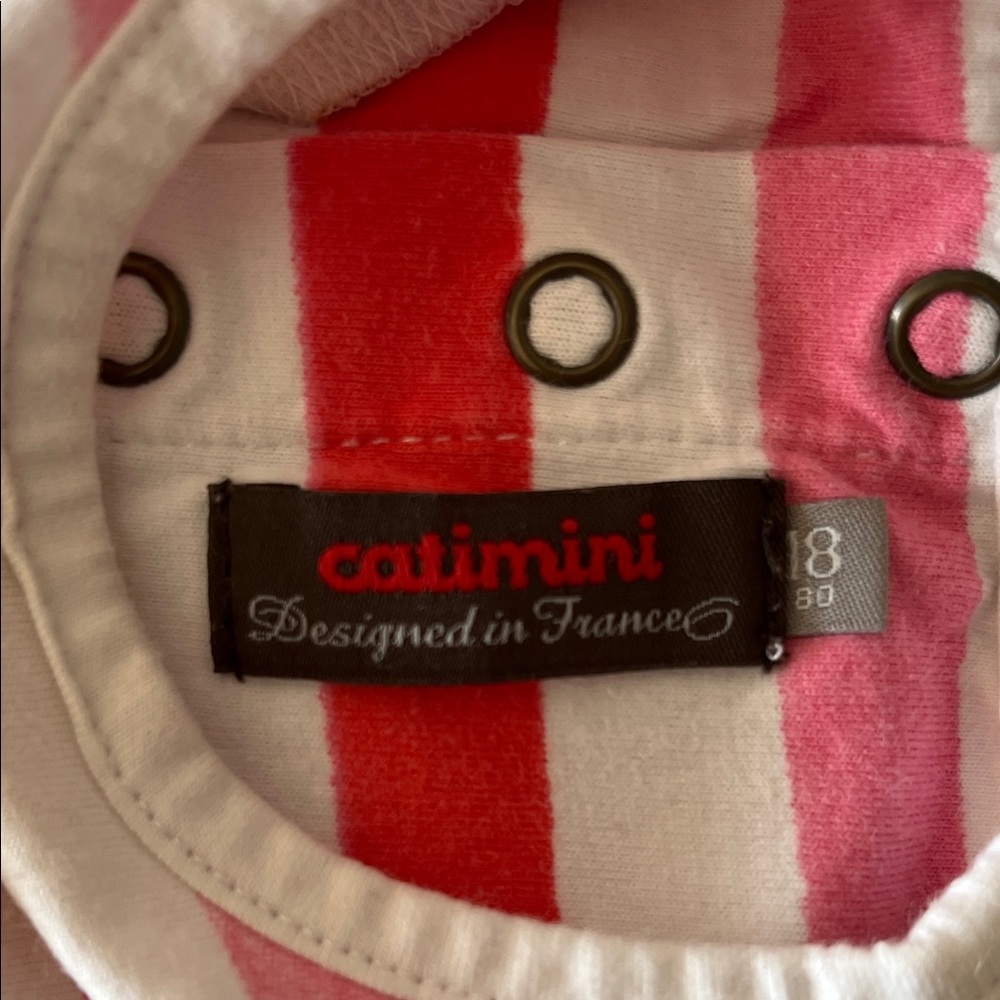 Catimini Multicolor Striped Floral Long-Sleeve Tee French Designed - Picture 6 of 6